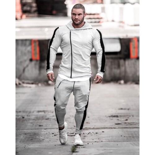 Autumn Winter Men Sport Suit Zip Up Hoodie Jacket Sweatpant Casual Jogger Running Workout Outfits Clothing sportswear sweatsuits