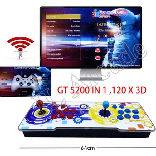 Pandora 3D Saga GT Box 5200 in 1 Retro Arcade Game Console Function Multiplayer Joystick Cabinet Support 4 Player WIFI