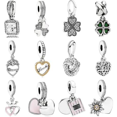 PDD DZ 4 925 Sterling Silver Spring New Charm Pendant with DIY Bracelet Necklace Jewelry Gift Carving Suitable for Women