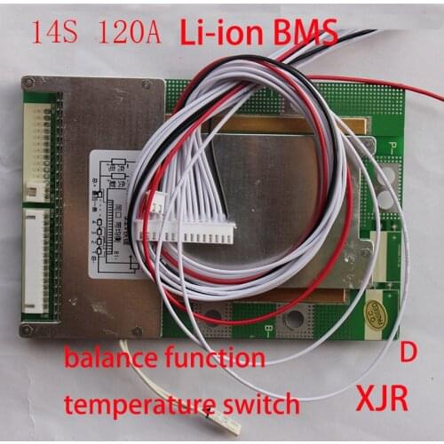 14S 120A version D lithium Polymer lipo BMS/PCM/PCB battery protection board for 14 Packs 18650 Li-ion Battery Cell w/ Balance