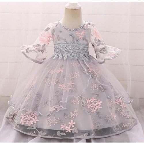 2020 Winter Baby Girl Dress Half Sleeve 1st Birthday Dress For Girl Clothes Child Baptism Princess Tutu Dresses Evening Clothing