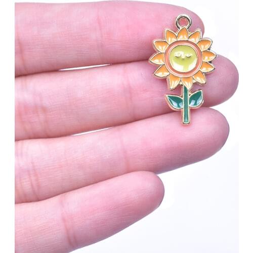 Wholesale 15 pcs Bee Flower Heart Pendants For Jewelry Making DIY Accessories For Necklace Pin Earrings Charms Materials Fashion