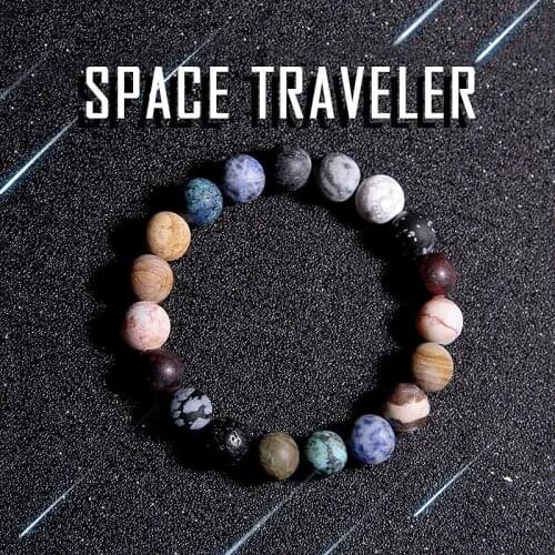 Space Traveller Bracelets For Men 10 mm Matte Snowflake Jasp Sodalite Zebra Stone Beads Bangle Women Handmade Elastic Jewelry