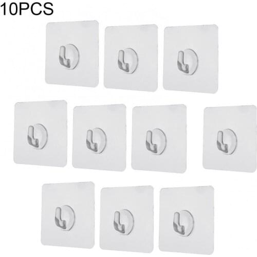 10Pcs Max 15KG Transparent Seamless Adhesive Strong Sticking Wall Hook