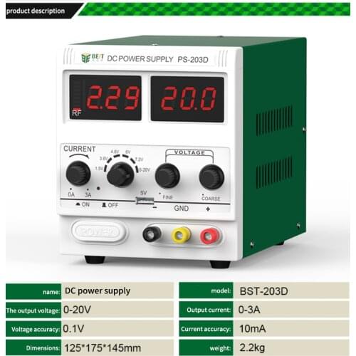 BST 203D adjustable power supply current signal test table linear transformer digital display DC power supply
