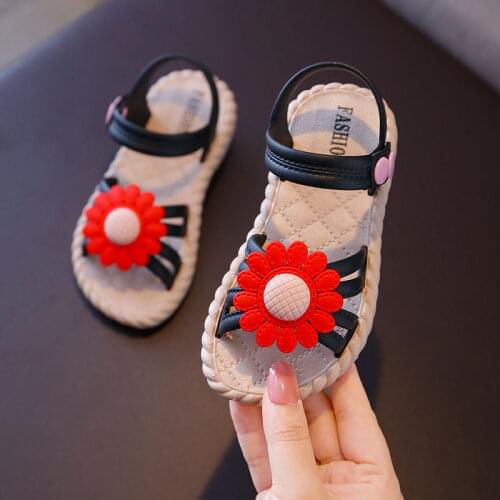 2021 Girls Princess Sandals Summer New Childrens Fashion Soft-soled Princess Shoes Little Girls Baby Shoes All-match Beach Shoe
