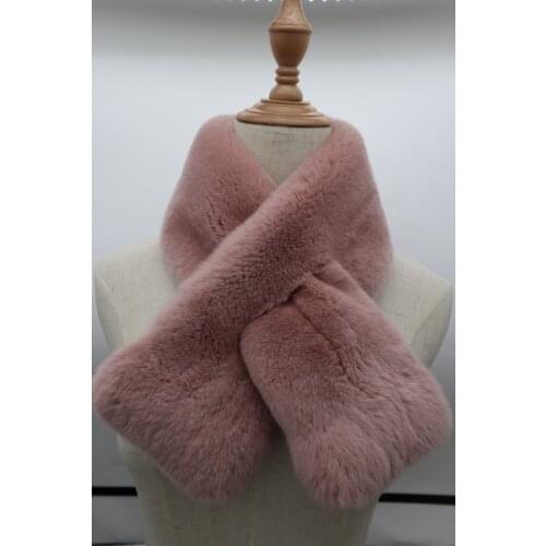 2019 new real fur quality good feel good fashion novel warm and comfortable rex rabbit wide socket scarf