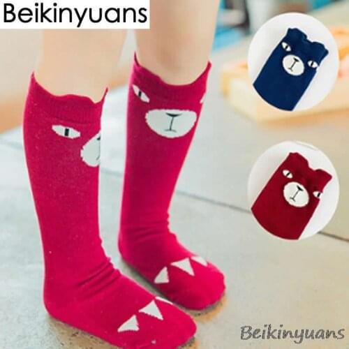 Cartoon Cute Kids Socks Bear Animal Baby Cotton Socks Knee High Long LegWarmers Cute Socks Boy Girl Children socks
