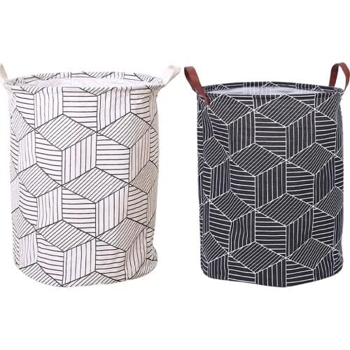 Collapsible Laundry Basket Large Waterproof Cotton and Linen Household Toys Books Storage, Suitable for Bedroom, Bathroom