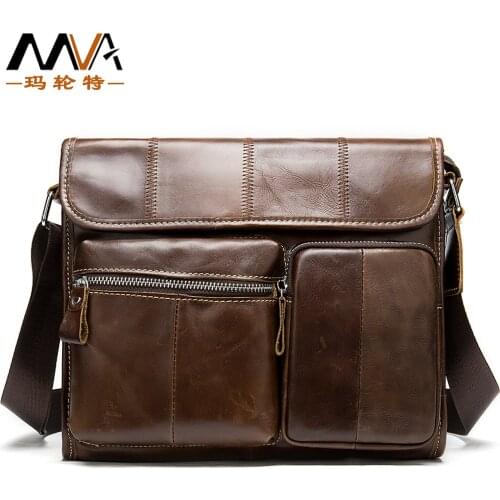 Men Messenger Shoulder Bags Real Leather Man Fashion Designer Brand Travel Casual Ipad Shoulder Crossbody Bag Male