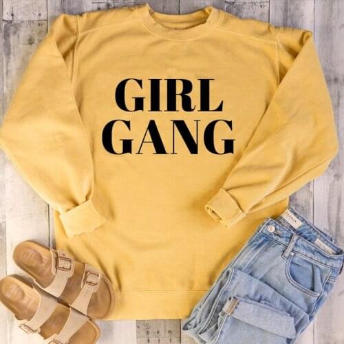 Girl Gang Sweatshirt Fashion Feminist Cute Pink Harajuku Friends Jumper Girl Power Sweatshirt Women Feminist Pullovers Top Drop