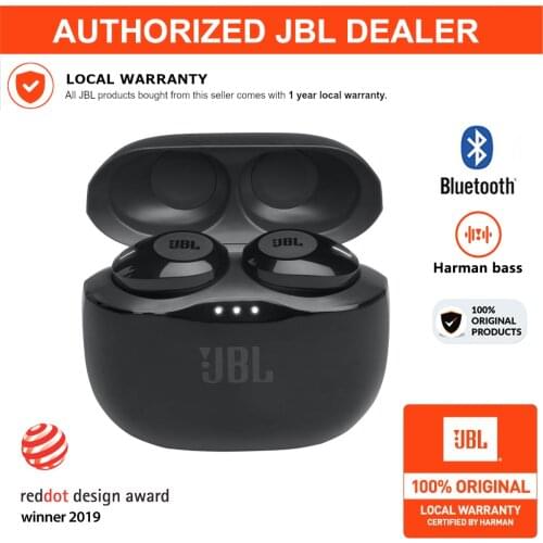 JBL T120TWS True Wireless Bluetooth Earphones TUNE 120 TWS Stereo Earbuds Bass Sound Headphones Headset with Mic Charging Case
