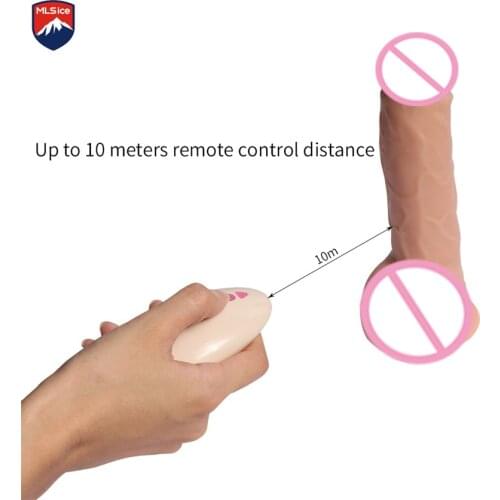 Mlsice 20 Speed Huge Dildo Vibrator Wireless Remote Control Vibrating Realistic Penis with Suction Cup Sex Dick Toys for Woman