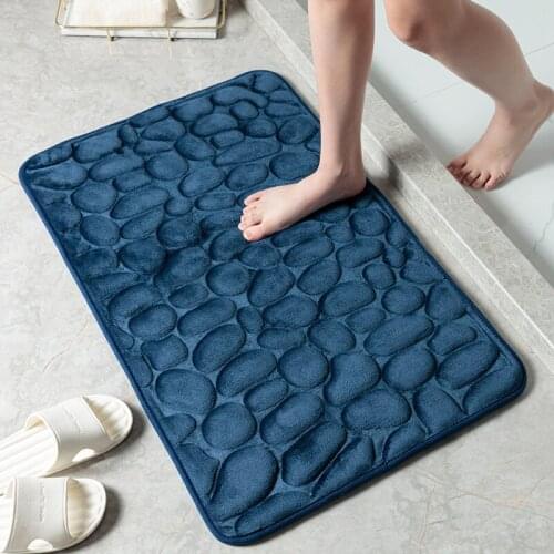 High Quality 3D Cobblestone Comfortable Mats Toilet Fast Absorbing Water Rugs Bathroom Decor Carpet for Kitchen Bedroom