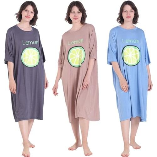 Plus Size Women Summer New Sleep dress Soft Nightgown Lightweight Comfortable Modal Short sleeve housewear