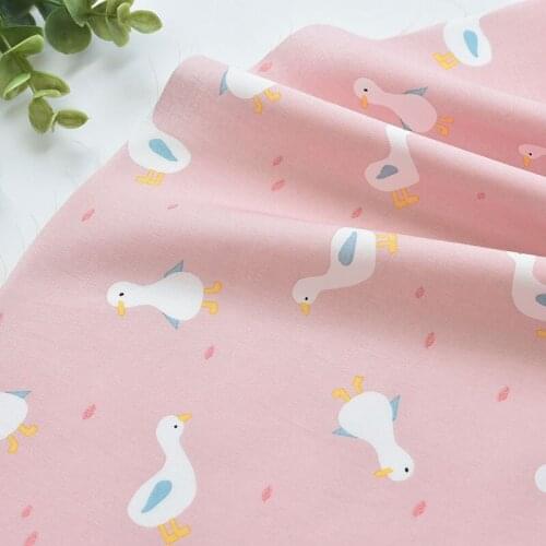1meter 100% cotton duck pink printing fabric for Childrens skirt dress DIY Summer clothes bag handwork fabric art XMT