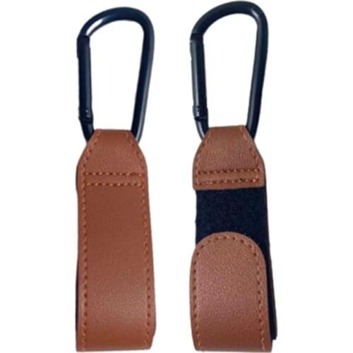 1/2pcs PU Leather Baby Bag Stroller Hook Pram Rotate 360 Degree Rotatable Velcro Cart Organizer Pram Hook Stroller Accessories