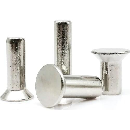10/50pcs M1 M1.2 M2 M2.5 M3 M4 M5 M6 Diameter 1-6mm GB869 A2-70 304 Stainless Steel Self Plug Flat Countersunk Head Solid Rivet
