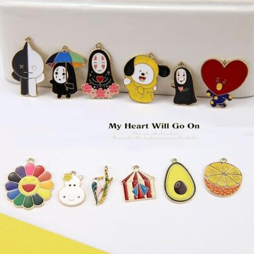10pcs Enamel Charm Pendant For Women Necklace Pendant Making Alloy Fit Bracelet DIY Jewelry Accessories