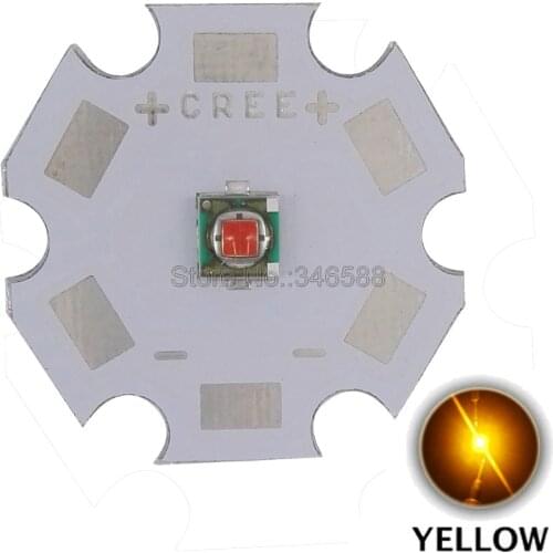 10pcs/Lot! Cree XLamp XP-E XPE Yellow 585nm-595NM 3W High Power LED Light Emitter Bead Chip Diode on 8mm 12mm 14mm 16mm 20mm PCB