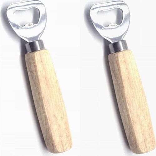 100PCS Heart Shape Wooden Bottle Opener Beer Bottle Can Opener Wooden Handle Cap Remover Bar Party Gadget