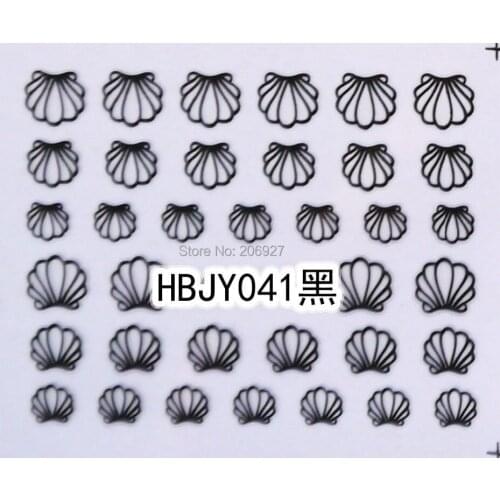 2PCS HBJY041-Black Nail Art Cute Shell Sticker Nail Art Sticker