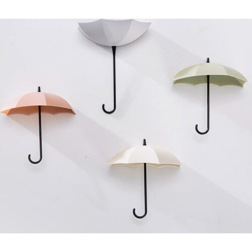 3PCS/Lot Umbrella Shaped Key Hanger Creative Rack Home Decorative Holder Wall Hooks Kitchen Organizer Bathroom Accessories NEW