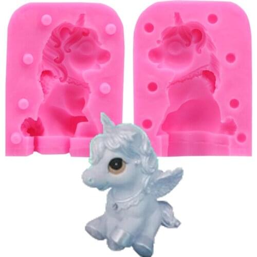 3D Unicorn Silicone Cake Mold Fondant Mold Cupcake Jelly Candy Chocolate Decoration Baking Tool Moulds