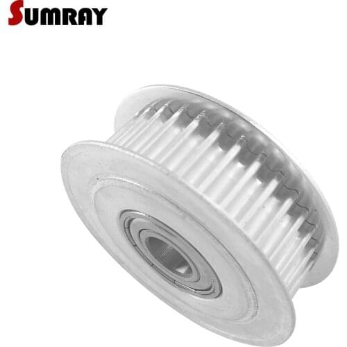 SUMRAY 5M 36T With Teeth Idler Timing Pulley Bore 8/10/12/15mm Synchronous Pulley Wheel Width 16/21/27mm Passive Pulley Wheel