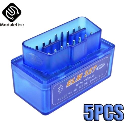 5PCS Super Mini Elm327 Bluetooth OBD2 V1.5 Elm 327 V 1.5 OBD2 Car Diagnostic-Tool Scanner Elm-327 OBDII Adapter Auto Diagnostic