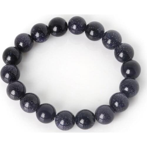 6 8 10mm Charm Bracelet With Natural Stone Beads Blue Sand Yoga Beaded Bracelet for Men Women Friend Gift Charm Strand Jewelry