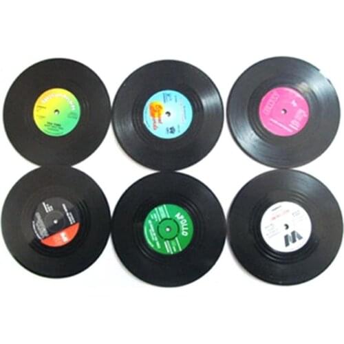 Retro CD-Design Antislip PVC Drink Coaster Pad Cup Coffee Mat Placemat Heat Insulation Table Mat decoration teacup mat kitchen