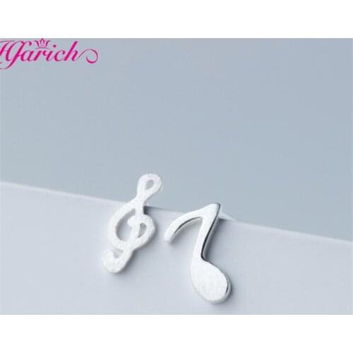 Asymmetric Personalise Trendy Music Notes Stud Earring for Women Silver Color Rabbit Carrot ear Jewelry Accessory Bijoux Gift