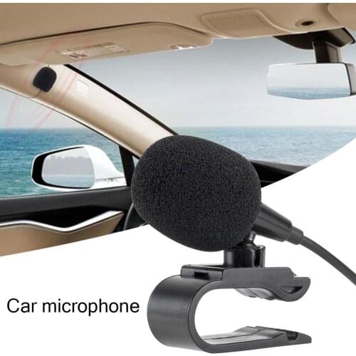 Car External Microphone with Audio Cable U-Shaped Clip for Radio Automatic DVD Player