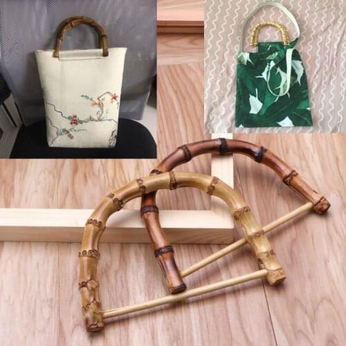 1Pc D shape Bamboo Handle for Handmade Handbag DIY Tote Purse Frame Making Bag Hanger 11cm LX9F