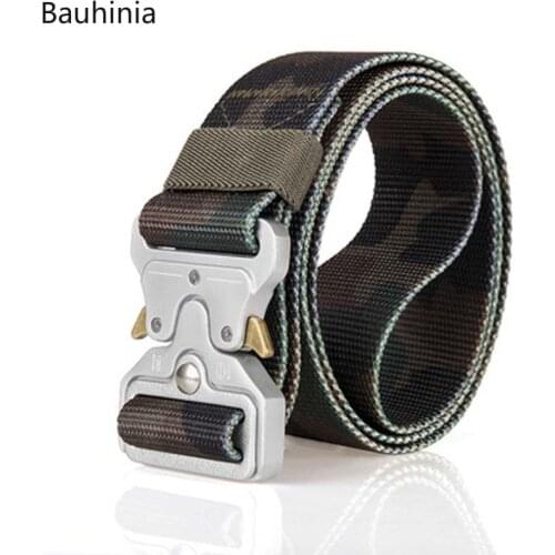 Bauhinia 2021 New 125*3.85cm Multi Function Combat Survival High Quality Canvas Belt Mens Outdoor Hunting Tactical Belt