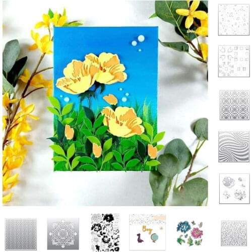 Blooming flower pattern distorted graphics new Metal Cutting Die And Stamps Scrapbooking DIY Decoration Albums Embossing Stencil