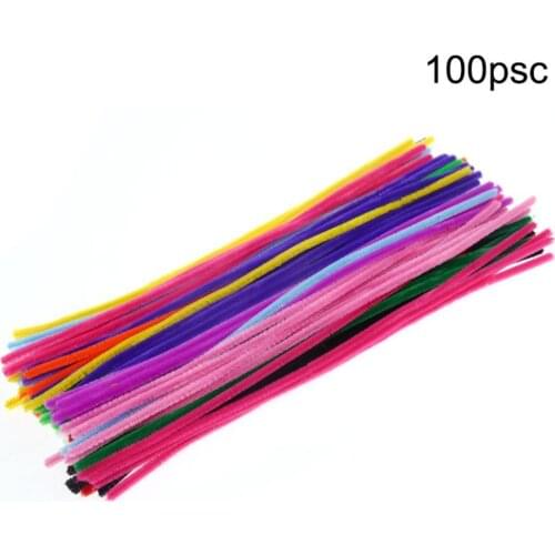Dongzhur 100pcs/Set Multicolor Craft Toy Chenille Stems Pipe Creativity Handicraft Kinder DIY Kids Garden Toys Cleaners Mat M7R9