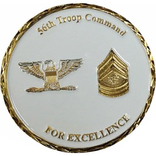 Gold Color Diamond Edge Enamel Air Force Coin