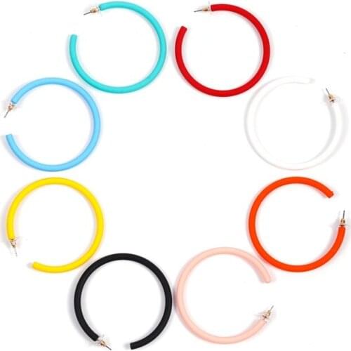 Find Me New Resin Rubber Paint C Color Earrings For Women Jewelry Accessories