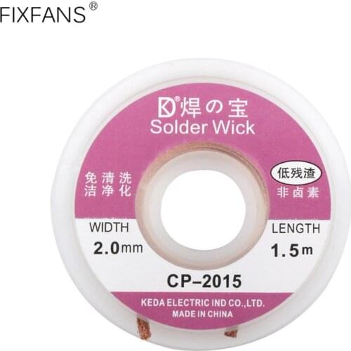 FIXFANS 2.0mmx1.5m Desoldering Braid Solder Remover Wick Wire Solder Sucker PCB Circuit Board Repair Tools Welding Accessories
