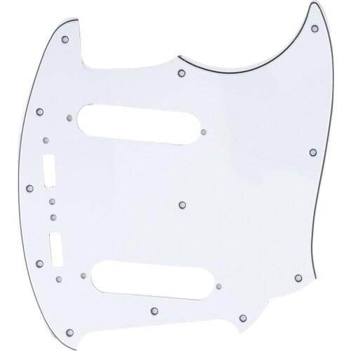 Musiclily Pro 12-Hole Guitar Pickguard for JPN Fender Japan Mustang, 3Ply White