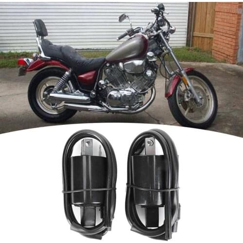 2Pcs Ignition Shorter & Longer Coils Fit for Yamaha Virago 1100 XV1100 1986 1987 1988 1989 1990 1991 1992 1993 1994-1999 Black