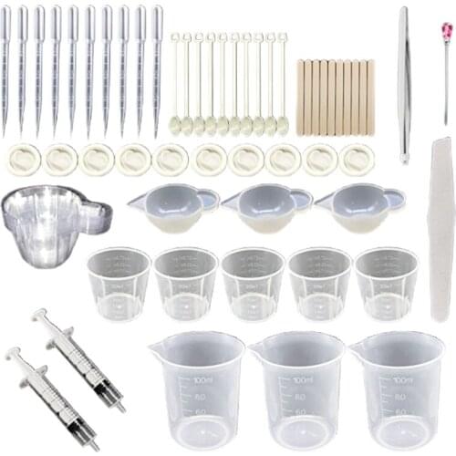 Crystal Epoxy Resin Mold Kit DIY Crafts Jewelry Making Silicone Measuring Cup F3MF