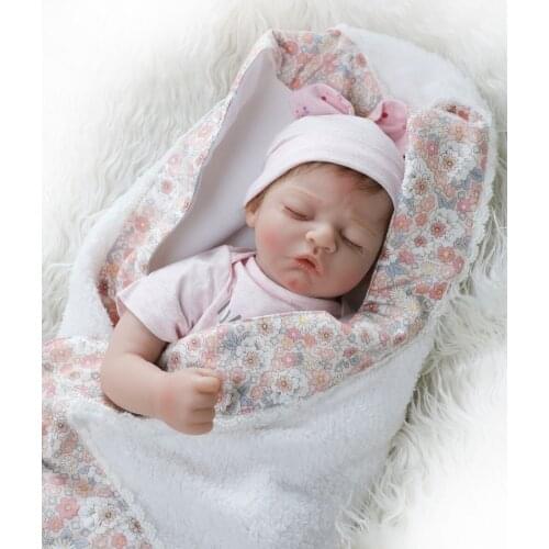 NPK Doll Reborn 50CM Soft Silicone Reborn Baby Dolls Vinyl Toys Big Dolls For Girls 2-7 Years Old Baby Dolls With Blouse Cloth