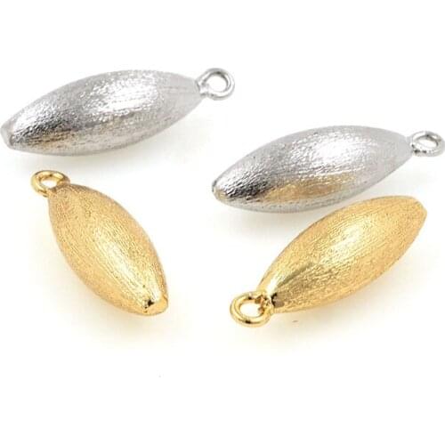 Brass Gold Plated Oval Pendant, Rugby Charm, DIY Jewelry Bracelet Necklace Making Supplies 26.5x8MM