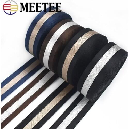 5M 38mm Nylon Stripe Webbings for Bags Strap 1.4mm Thick DIY Car Seat Belt Ribbon Decoration Band Webbing Sewing Accessories