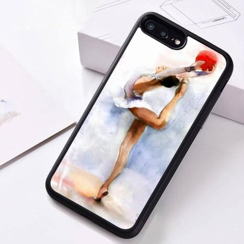 Love Gymnastics Oil Painting Phone Case Rubber for iPhone 12 pro max mini 11 pro XS MAX 8 7 6 6S Plus X 5S SE 2020 XR case