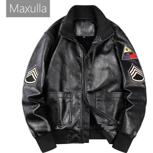 Maxulla Autumn Mens PU Jackets Outwear Man Warm Motorcycle Leather Jackets Casual Slim Fit Biker Leather Coats Men Clothing
