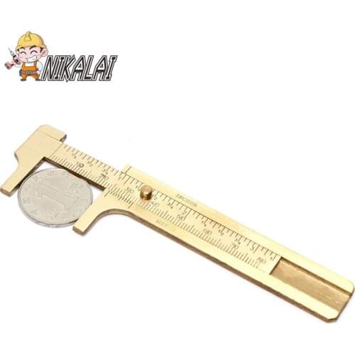 Mini Solid Brass Sliding Gauge Vernier Caliper 0-80mm 3.15Inch Jewelry Double Scale Measuring Vernier Caliper Measurement tool